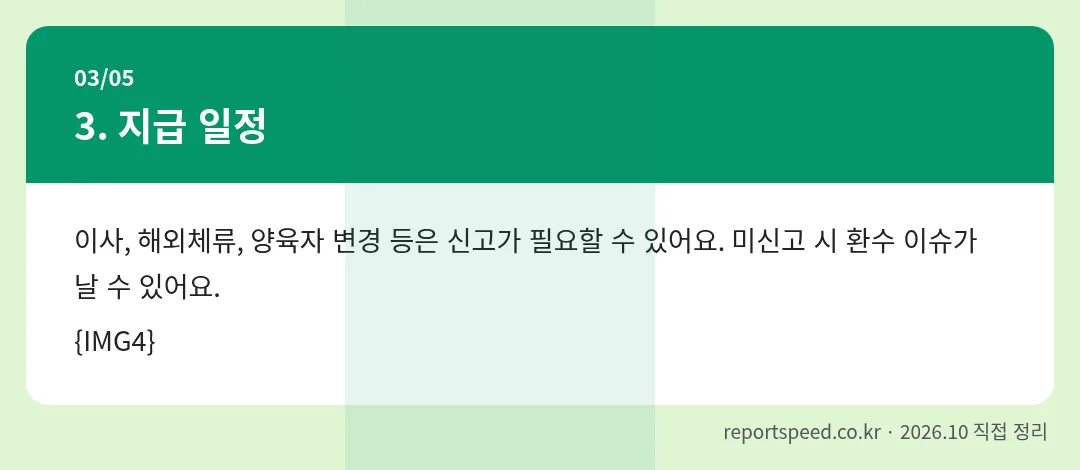 지급 일정 정리 표 이미지