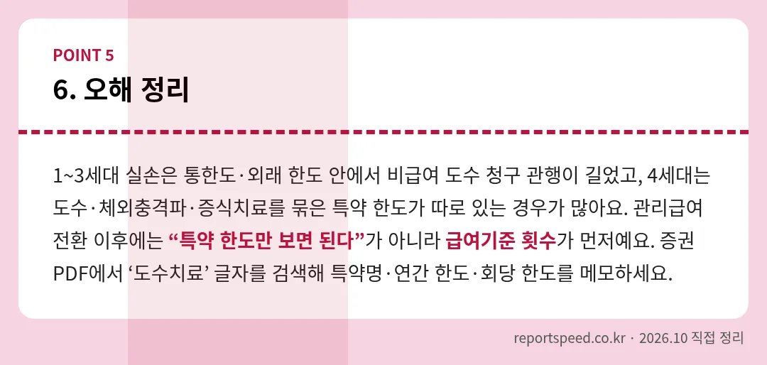 오해 정리 정리 표 이미지