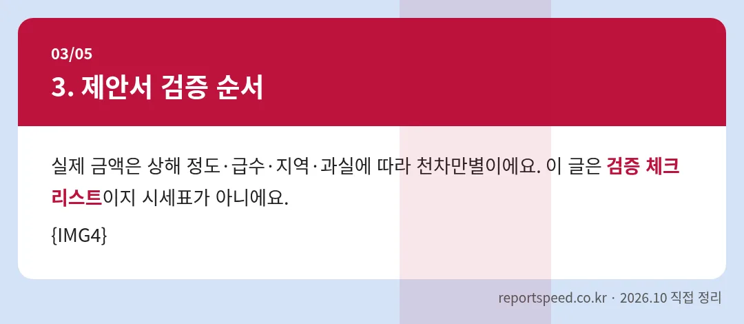제안서 검증 순서 정리 표 이미지