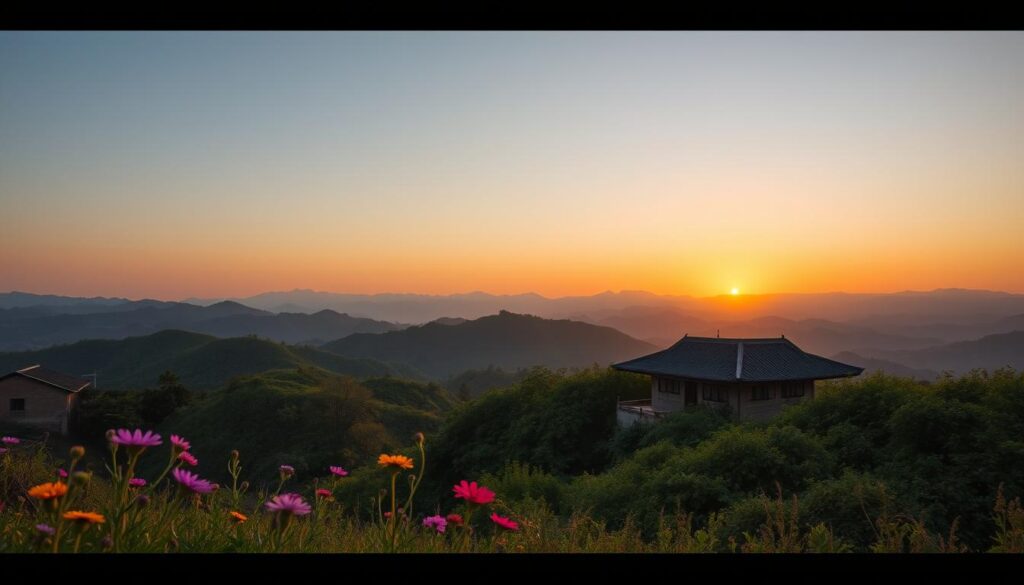 북한 배경 장면